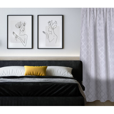 Zasłona z taśmą zaciemni CLOVER CHIC 140x270 szary